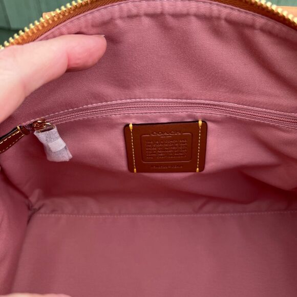 Coach Rowan Large Satchel Bag In Signature Canvas With Charms Powder Pink Purse - Picture 7 of 9